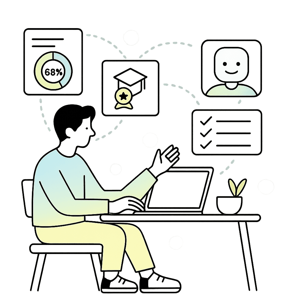 AI-Powered Learning Illustration